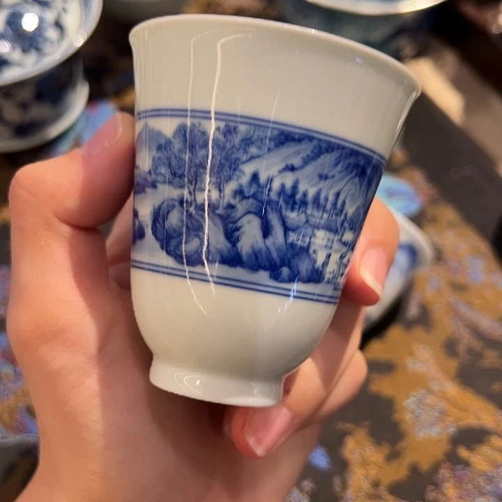 怡琅柴窑山水杯杯杯