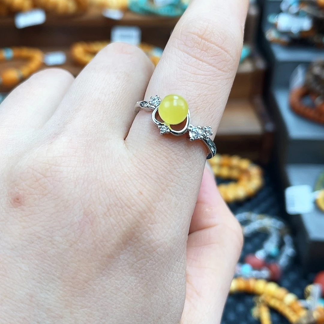 未镶嵌琥珀裸石?****开戒指