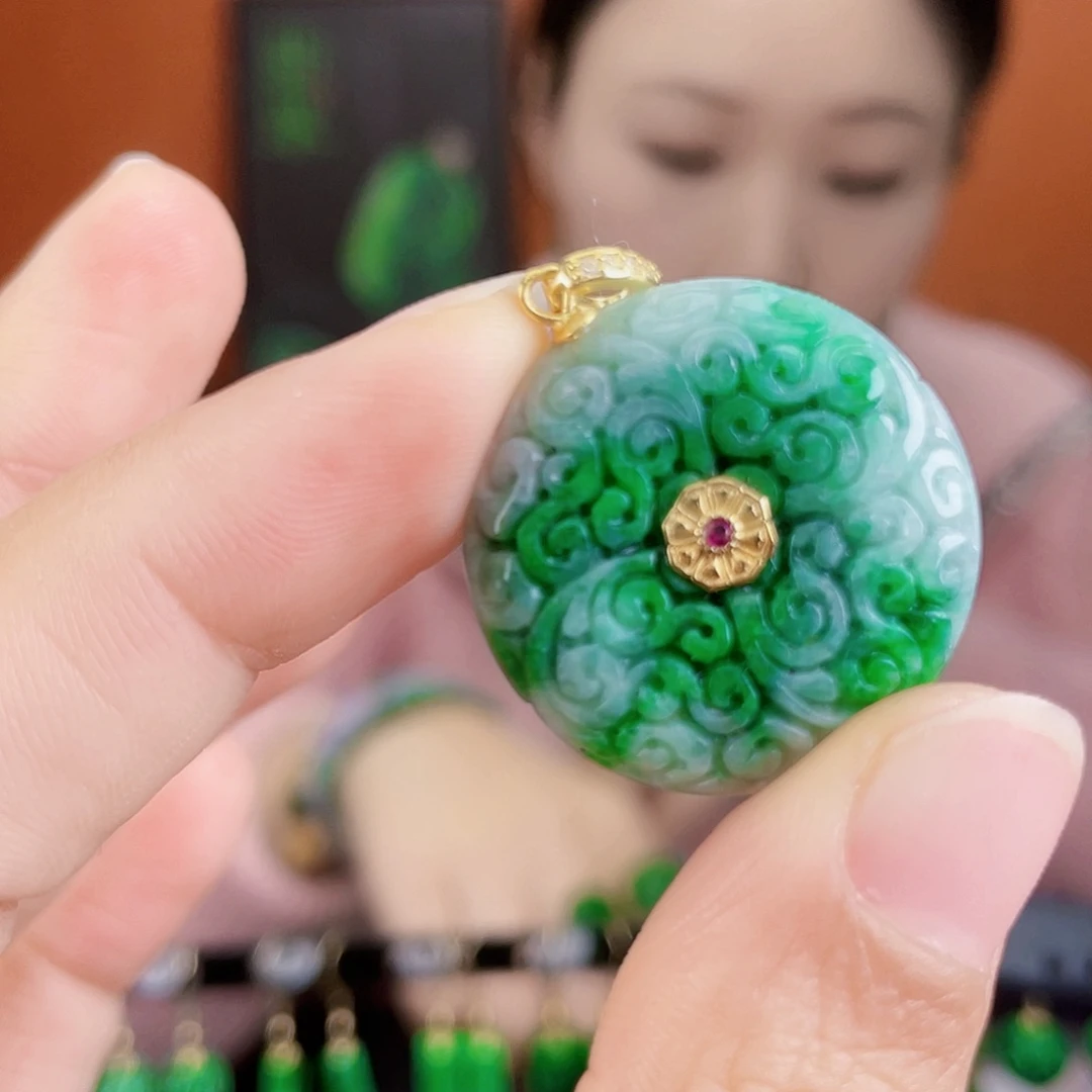 翡翠未镶嵌耳饰饰品