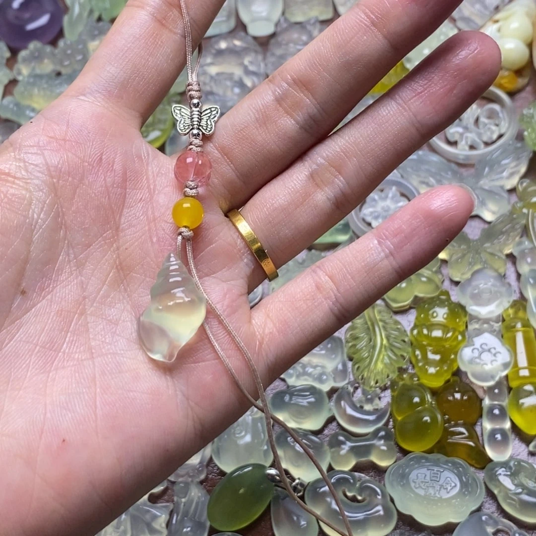 蛇纹石玉合金项链