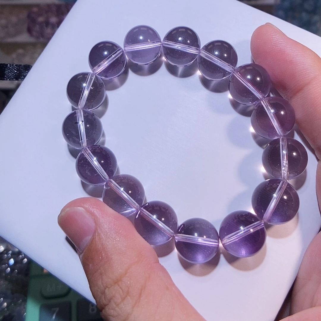 水晶未镶嵌手链玻利维亚紫水晶13.5mm