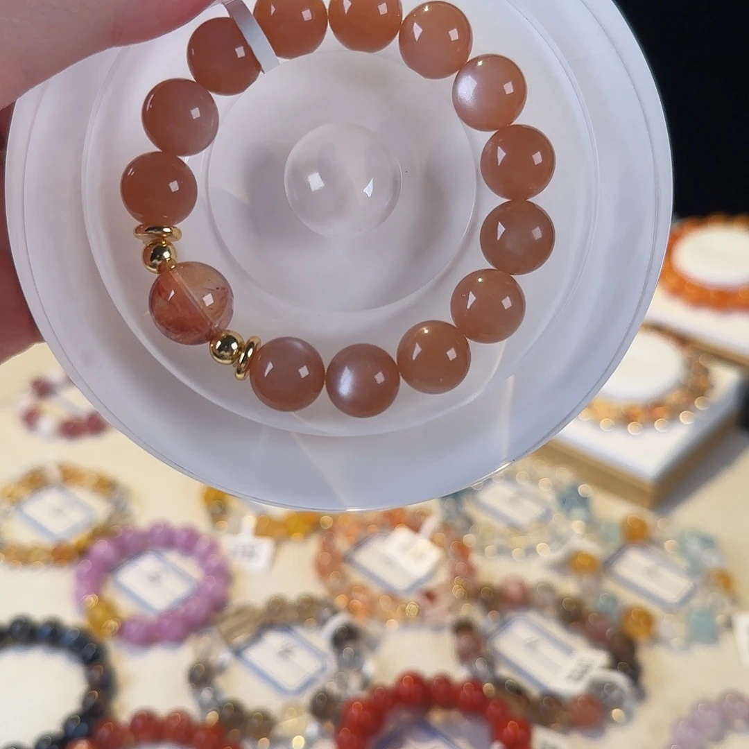 天然辰砂天然月光手串