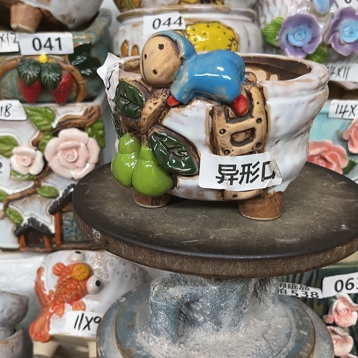 紫砂花盆粗陶材质多肉花盆