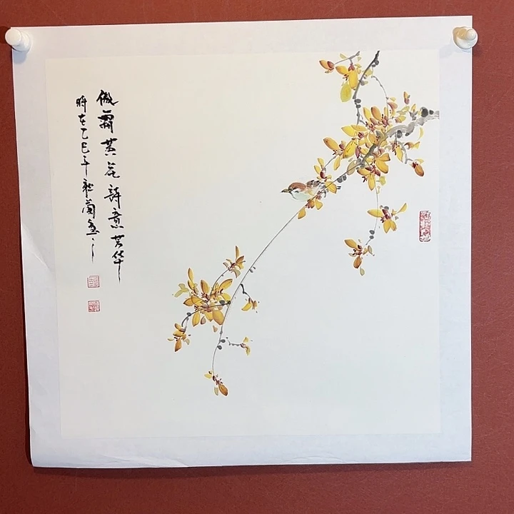 国画听兰老师花鸟