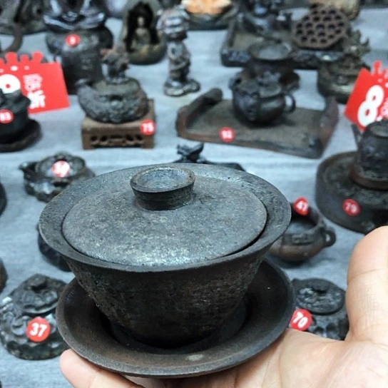 杯福利盖碗全手捏柴烧茶器