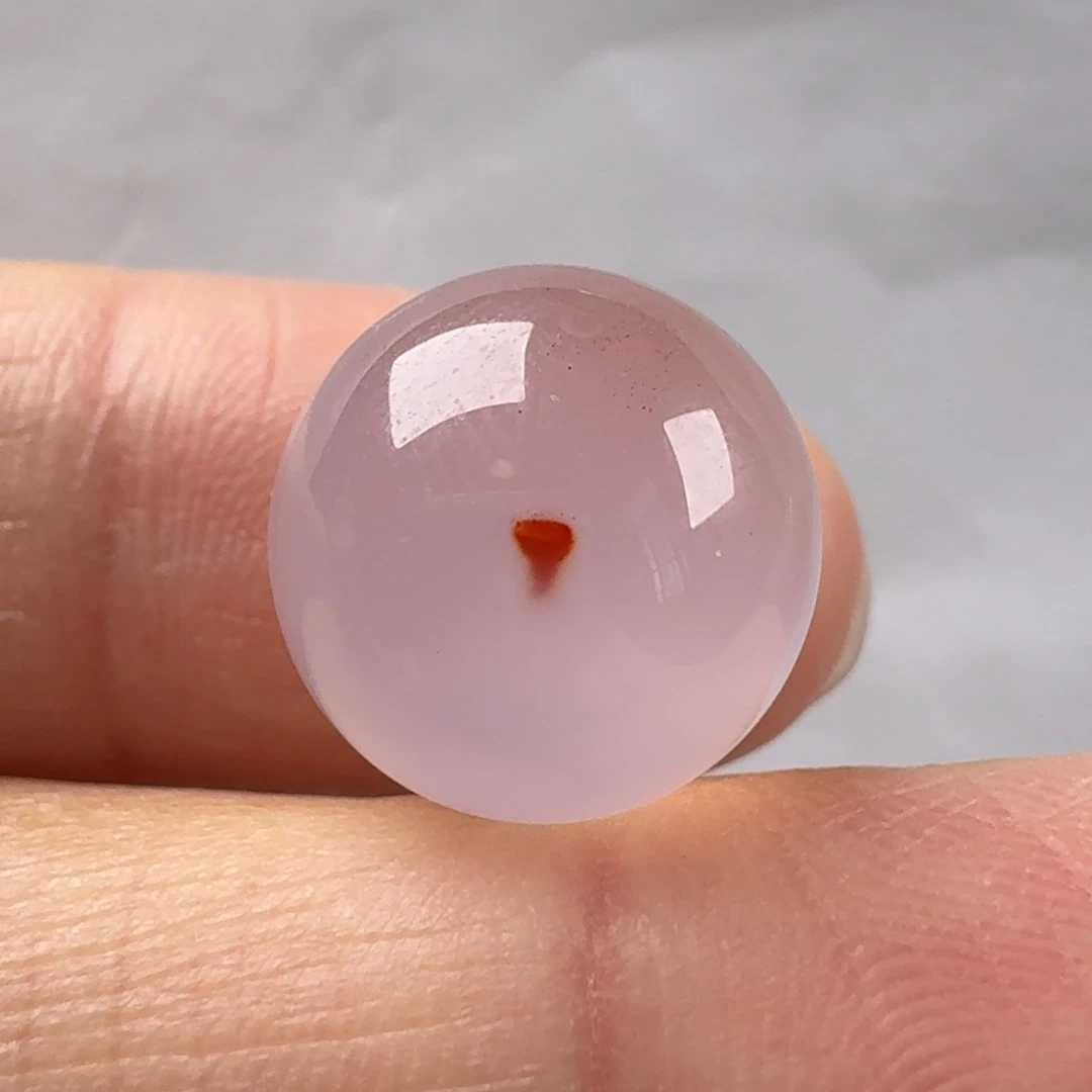 南红玛瑙未镶嵌冰飘一点红特色圆珠13.2
