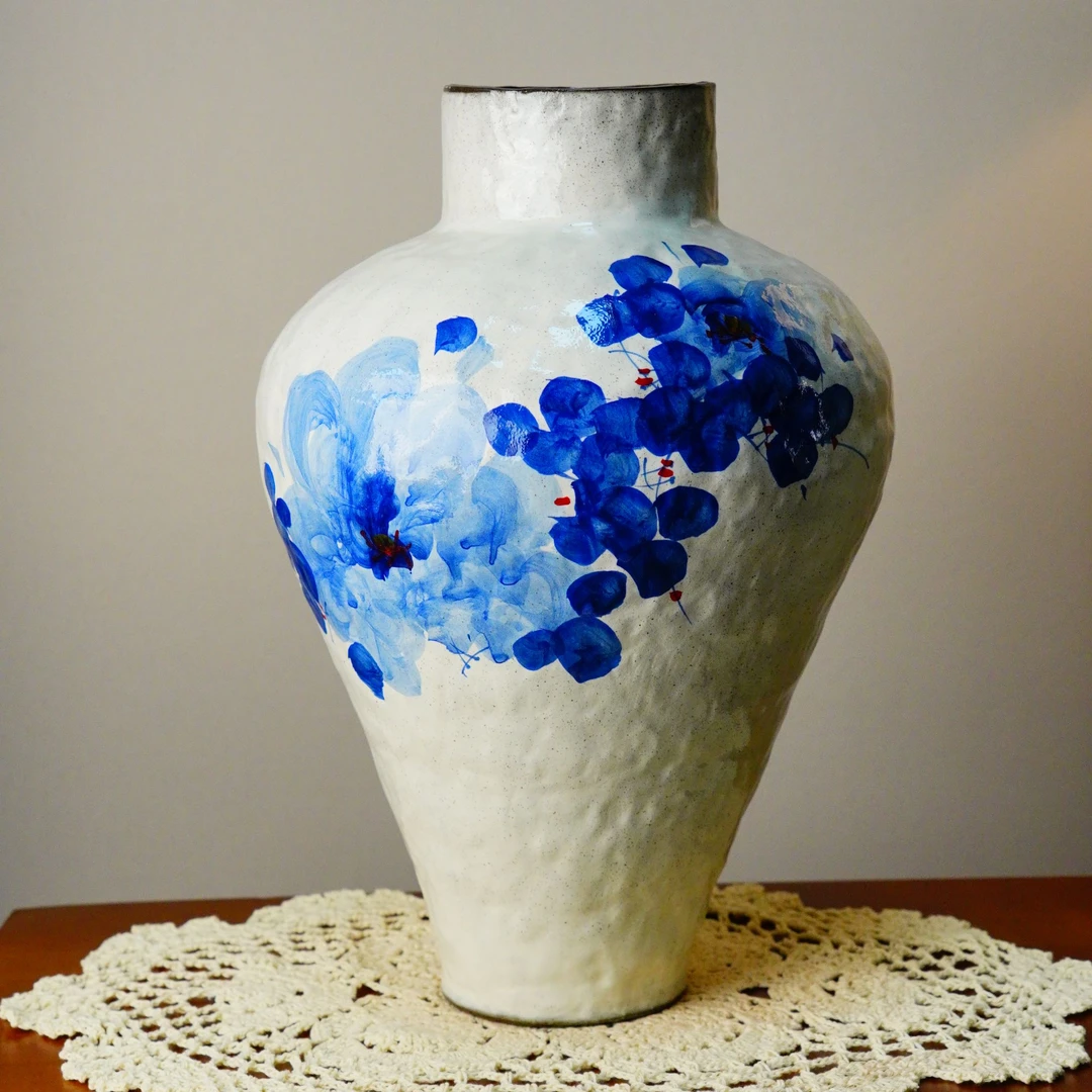 Y115020A3-欢喜青花牡丹花瓶