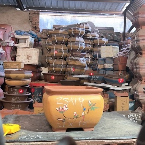 紫砂花盆四方一个