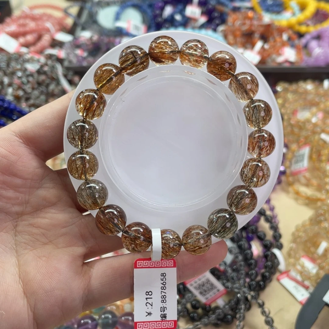 水晶手链未镶嵌黑金超七10.8mm