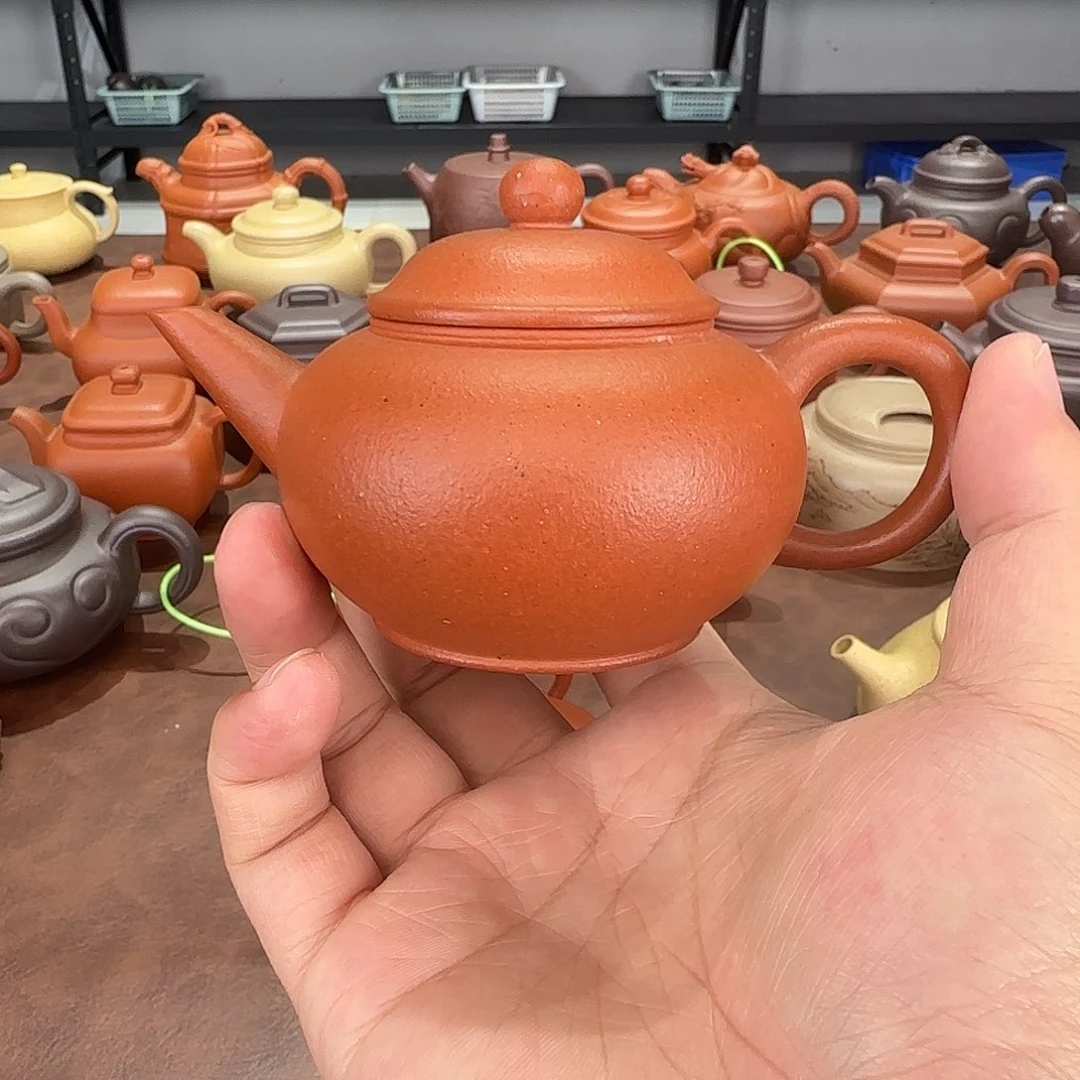 茶壶紫砂大红泥半手