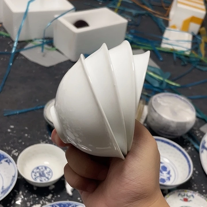 碗4英寸纯白茶碗6个装