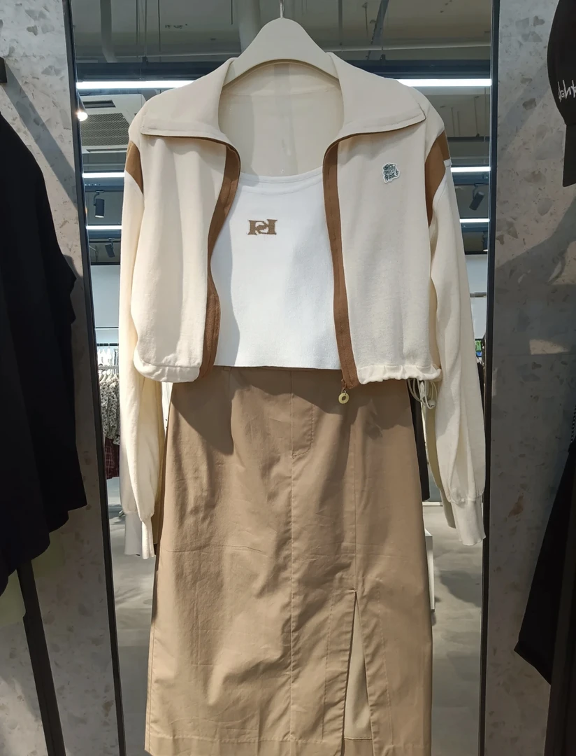 斯文百搭开衩裙-1155