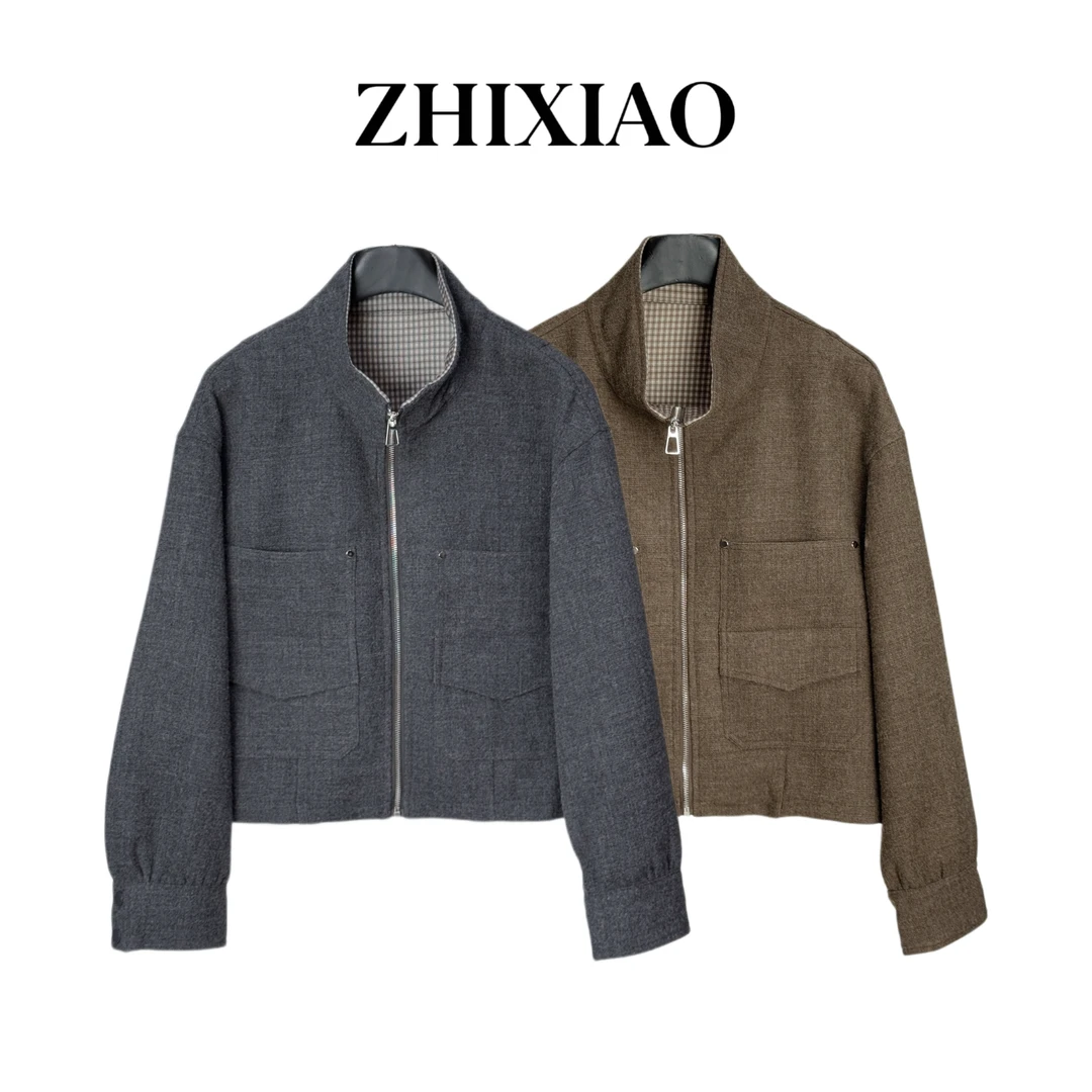 【ZHIXIAO】秋冬新款：立领长袖外套7851