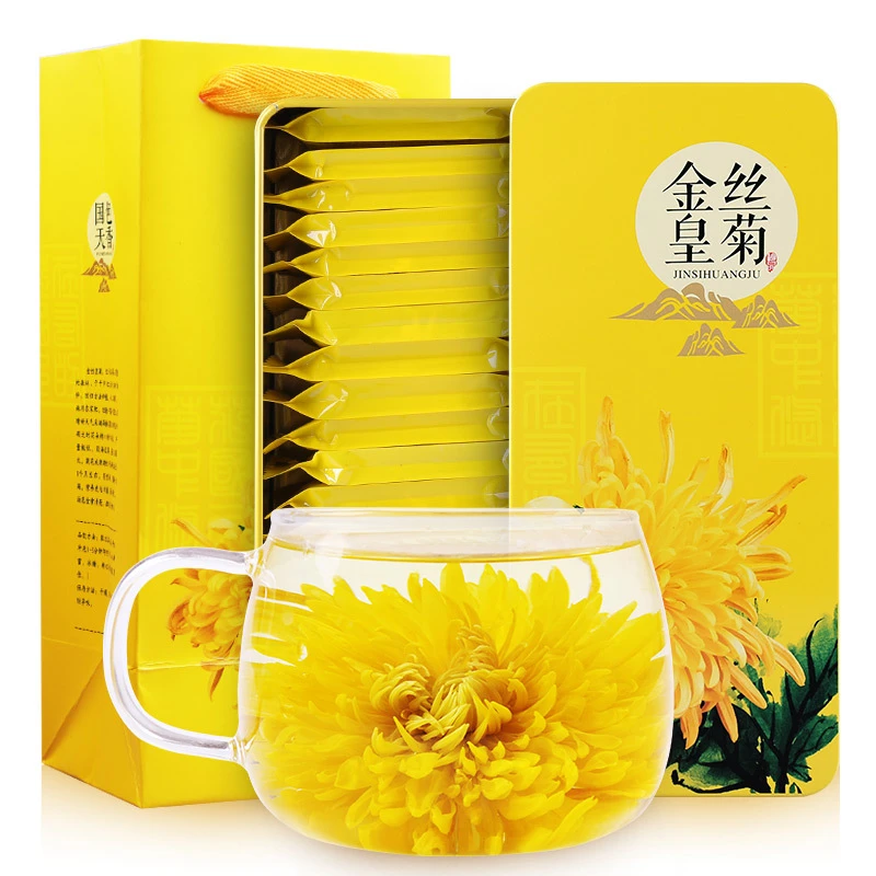 金丝皇菊大朵菊花茶果茶胎菊贡菊黄菊花草茶一朵一杯花茶茶叶礼盒