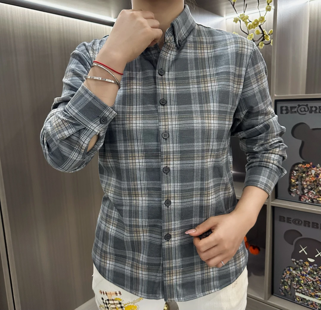 2025秋季Polo男衬衫轻奢时尚长袖潮流高品质修身翻领商务百搭F911