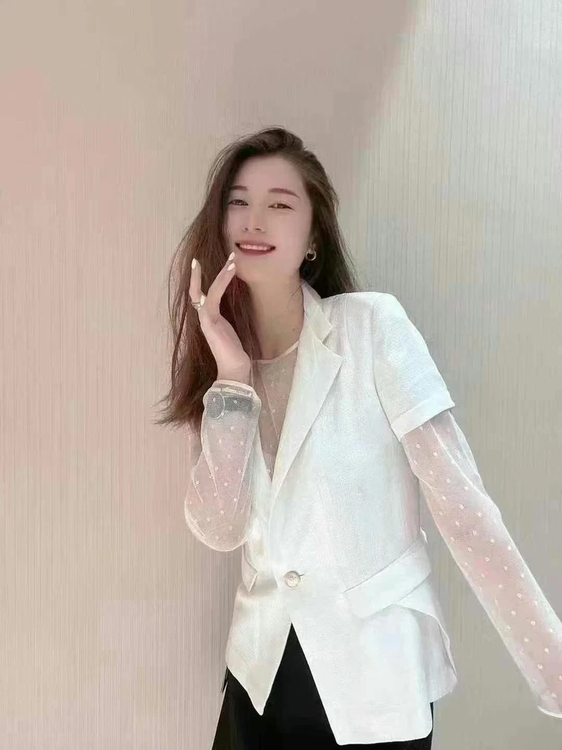 气质修身型女休闲法式西装-400098不支持退换