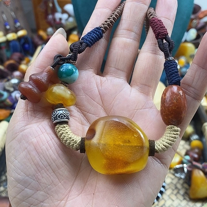 未镶嵌项链蜜蜡项链