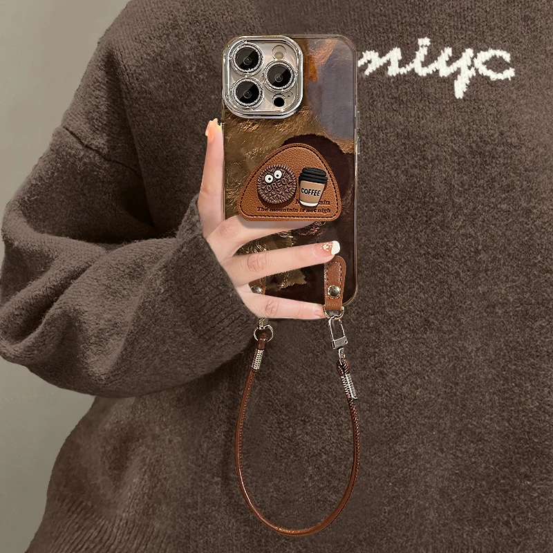 色块煤球适用于苹果17华为vivo/oppo小米iPhone精孔冰川纹手机壳