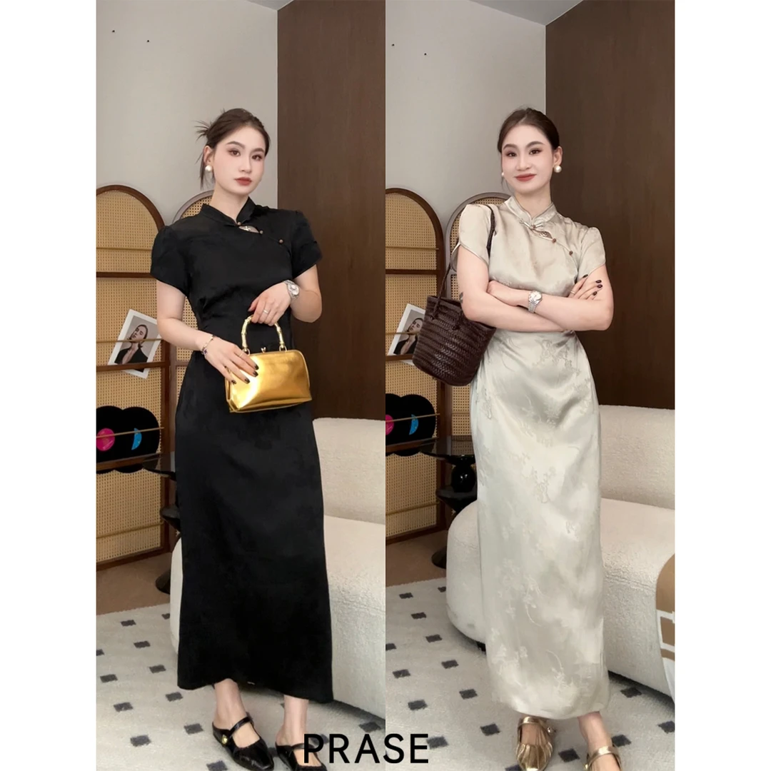 PRASE·噜【东方美】微胖轻奢设计款夏新中式气质复古旗袍PR506B112