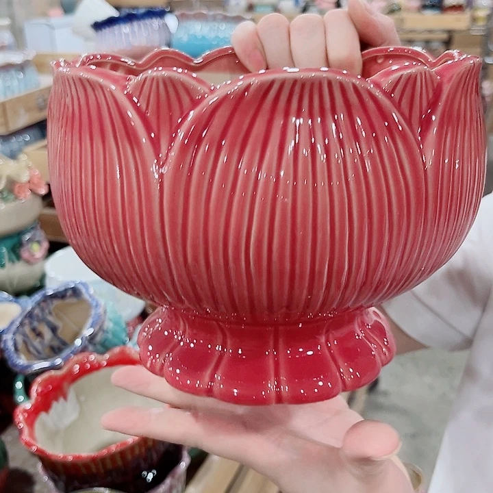 有孔.凑单10元陶瓷花盆发货！