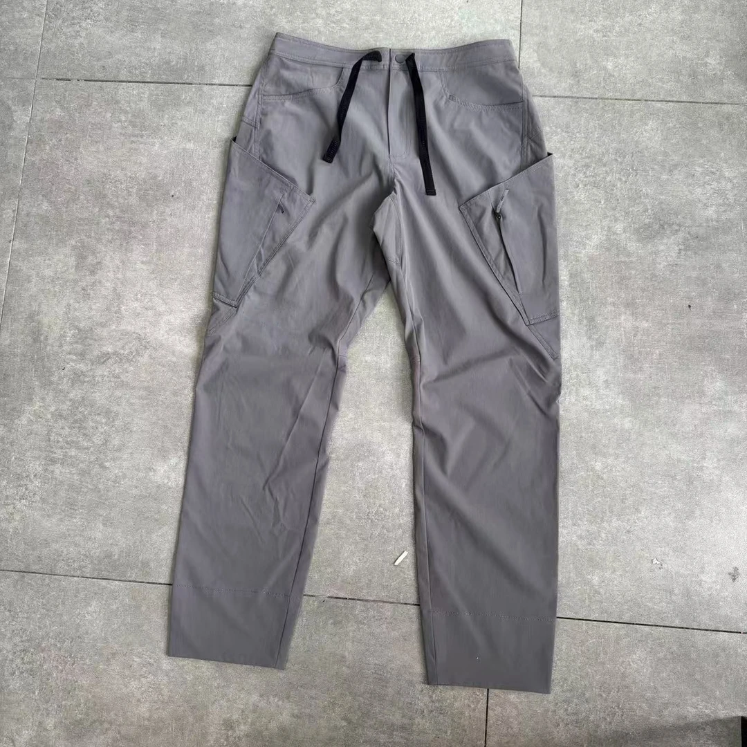 跑步运动品牌 红 K 男士梭织轻量舒适 徒步运动休闲长裤