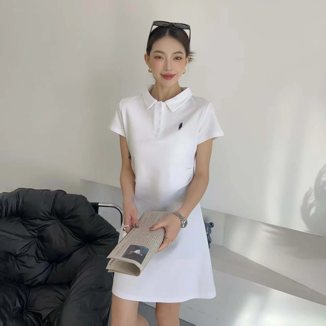 4拉尔伦保罗-专柜同款POLO5粒扣长裙时尚休闲显瘦百搭JX-2568