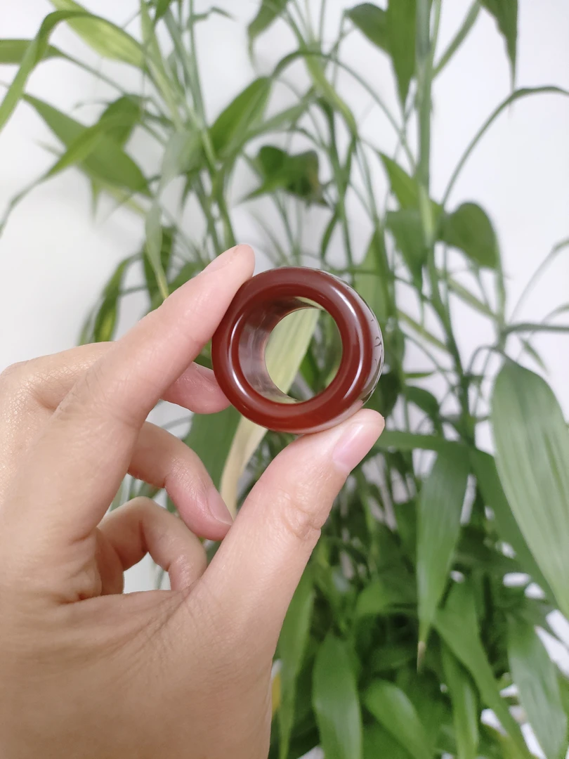 天然巴西红玛瑙扳指