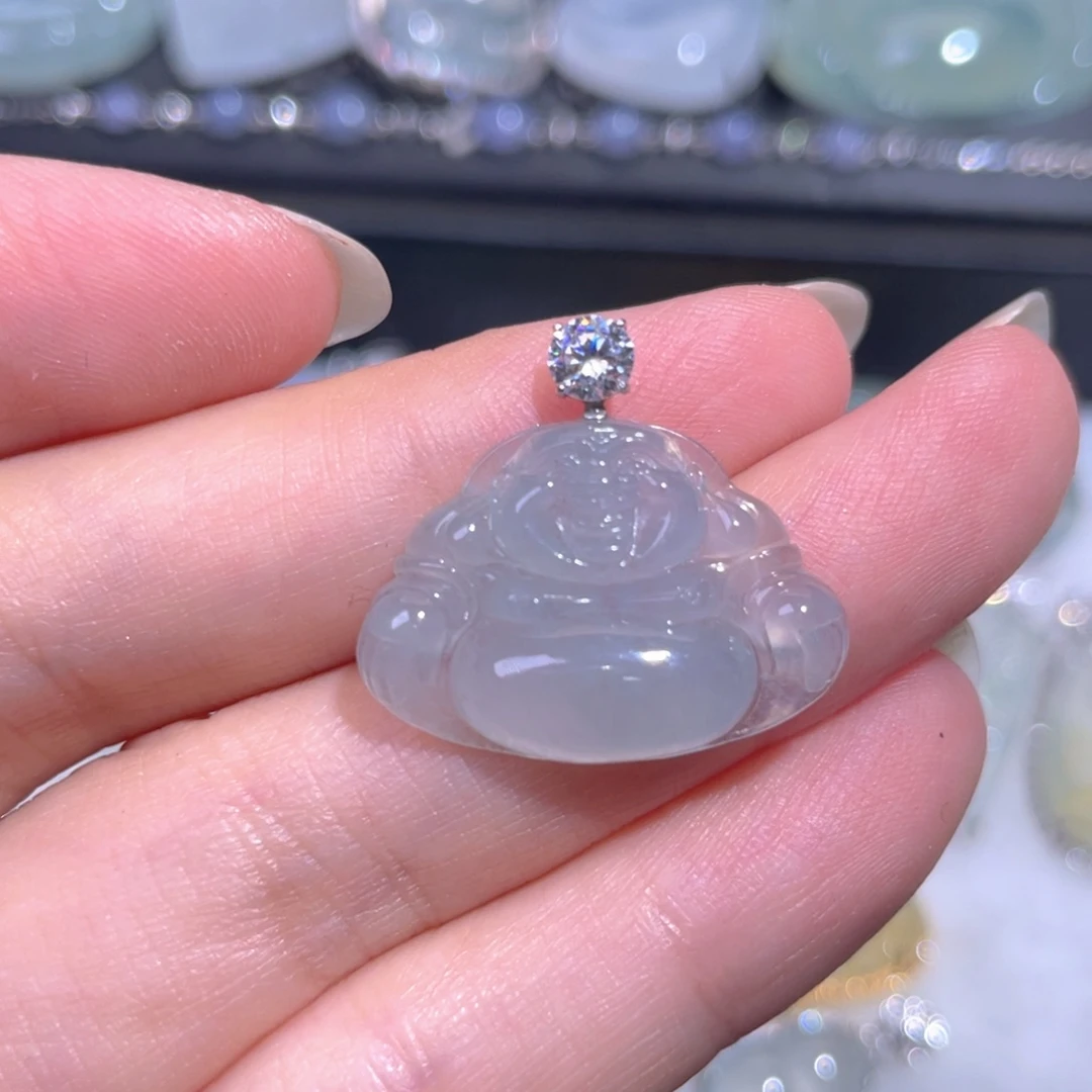 颈饰18K金镶嵌翡翠翡翠