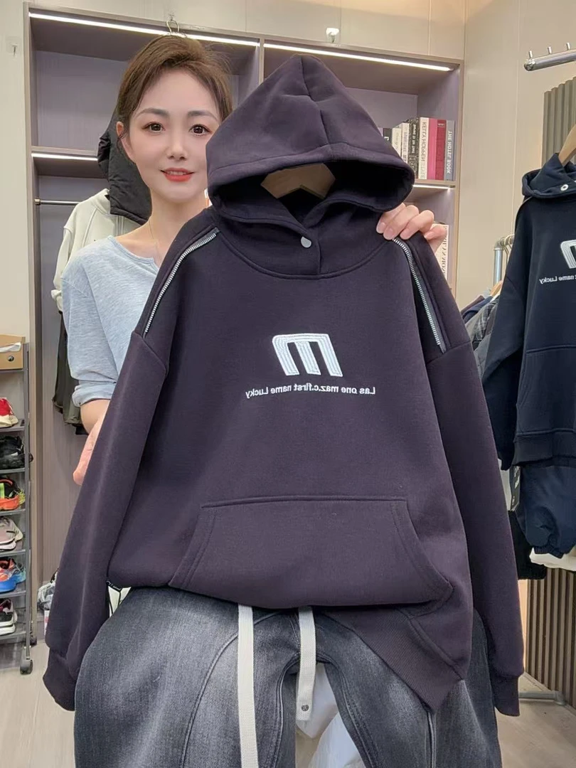 儿童保暖加绒卫衣休闲宽松男童卫衣加厚秋冬中大童套头长袖帽衫