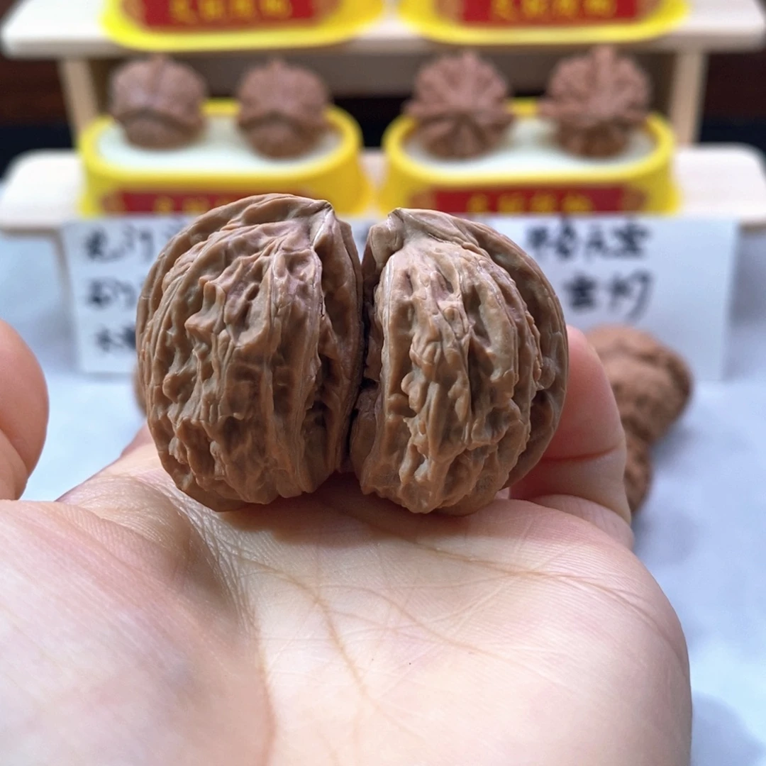 吊坠文玩核桃白狮子连体