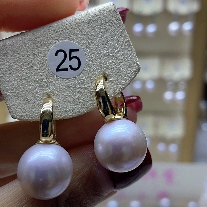 淡水珍珠耳饰银S925镶嵌
