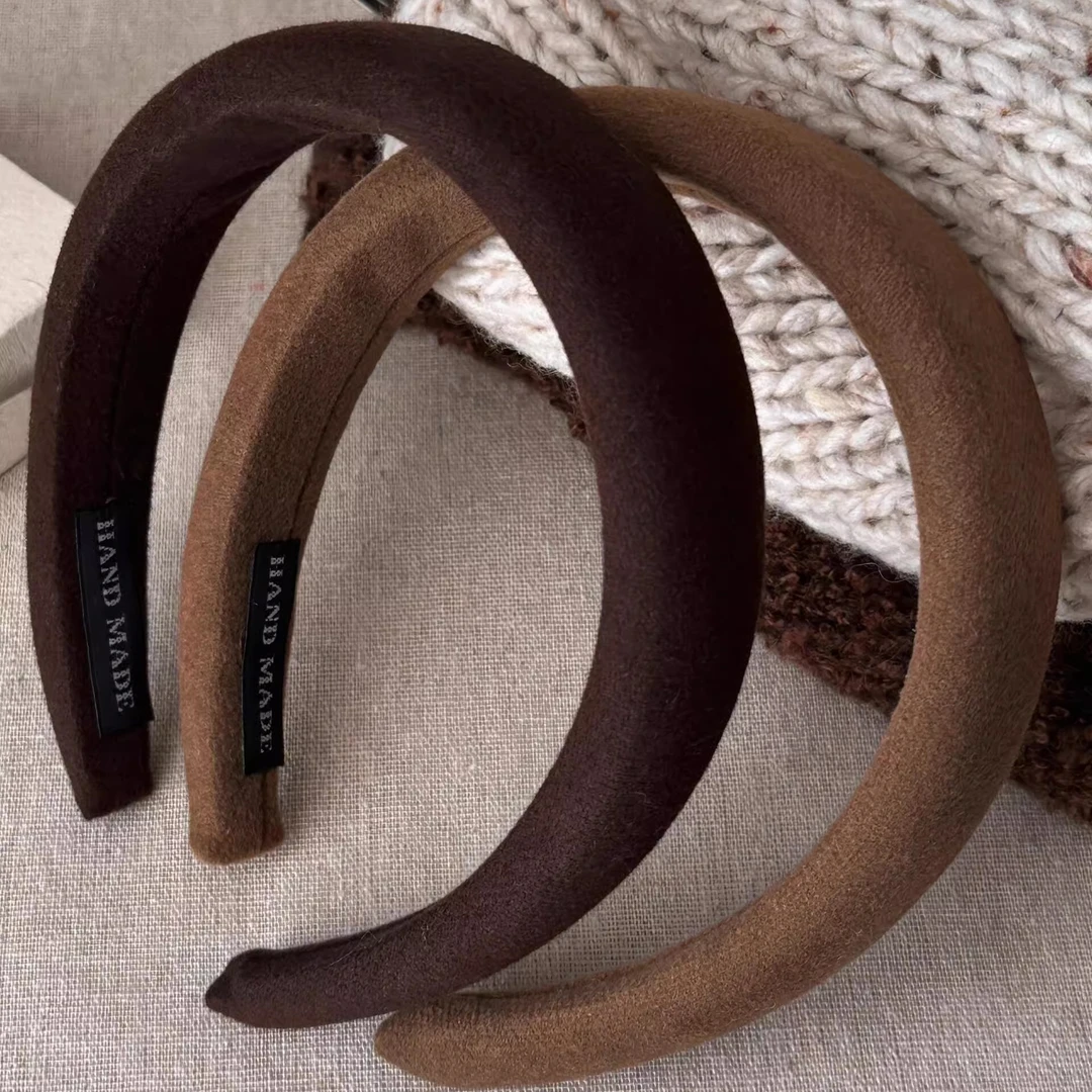 美拉德色系纯色宽边海绵发箍女高颅顶显脸小发卡头饰洗脸头箍爆款