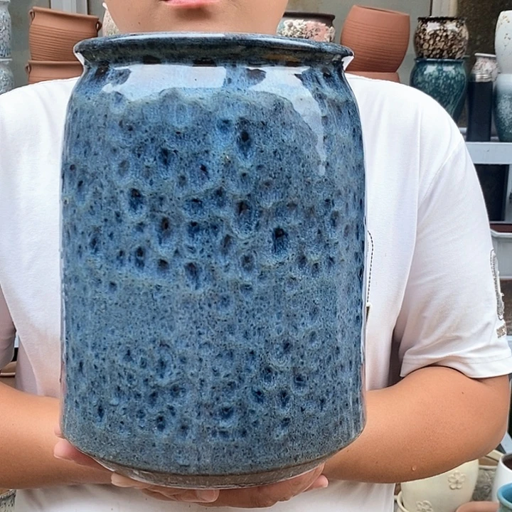 紫砂花盆口17高26瑕疵