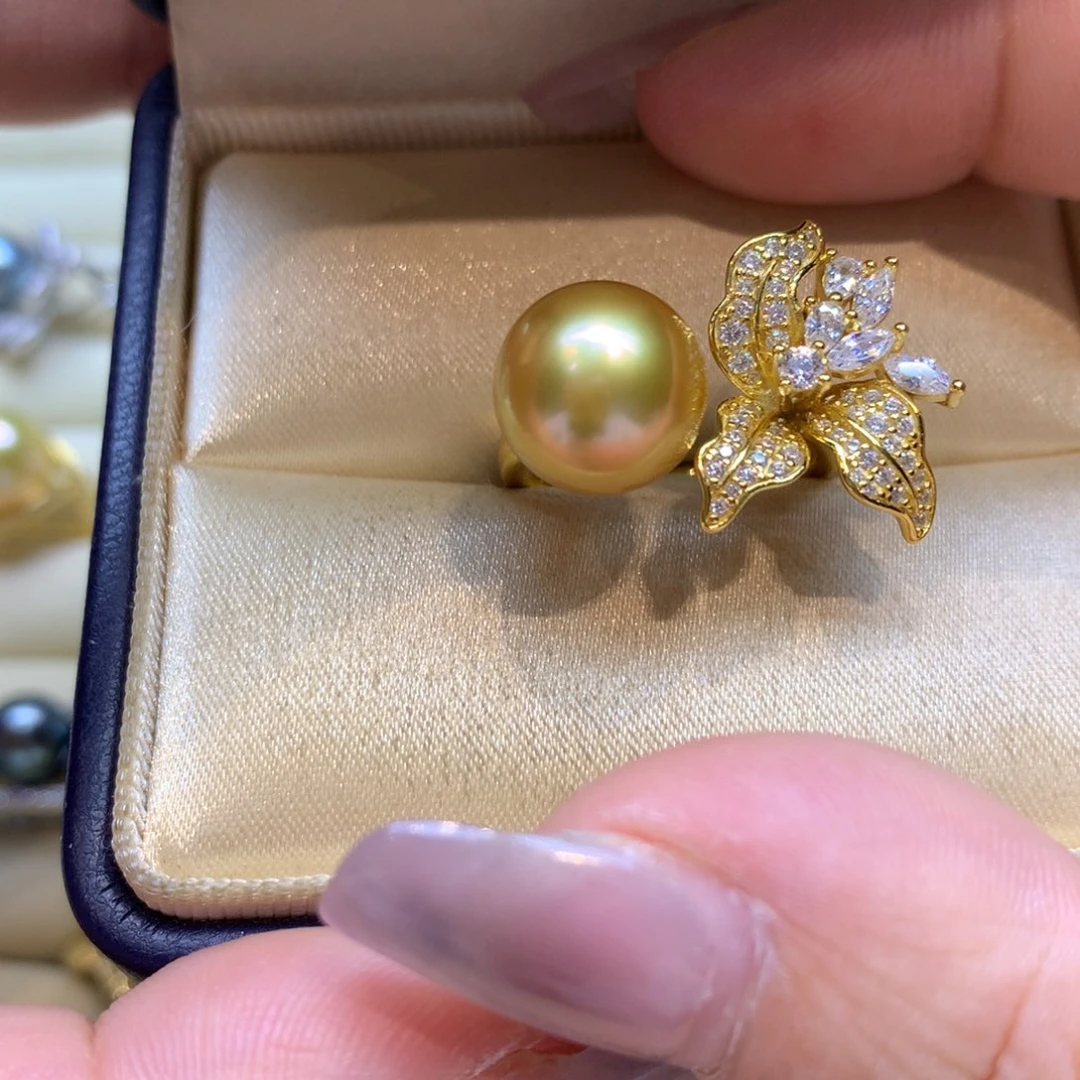 银S925镶嵌戒指海水珍珠