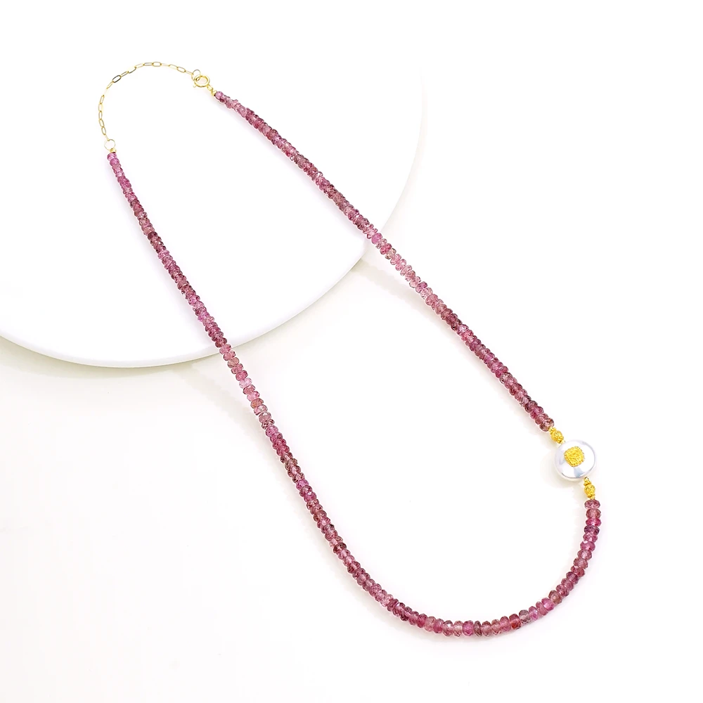 18K珍珠碧玺项链46136