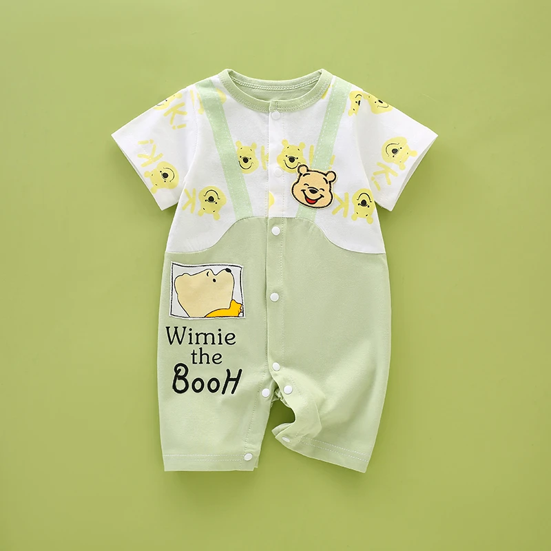 夏季哈衣爬服无骨缝制婴儿喜庆连体衣新生婴幼儿0-18个月外出服