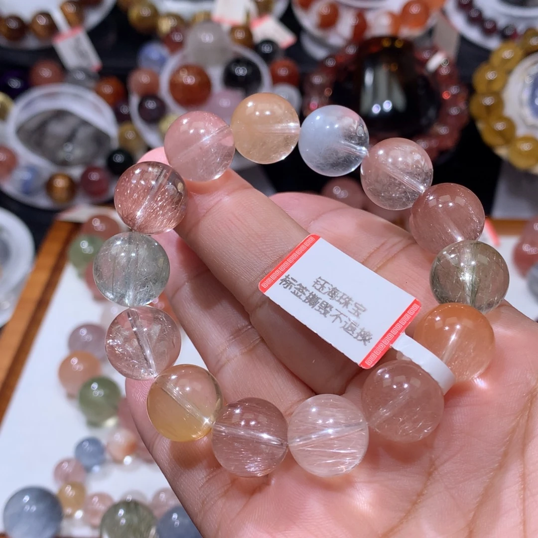 水晶未镶嵌手链彩兔毛13mm