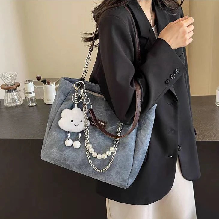 大容量托特包包女2025秋冬新款时尚百搭单肩包学生上课通勤腋下包