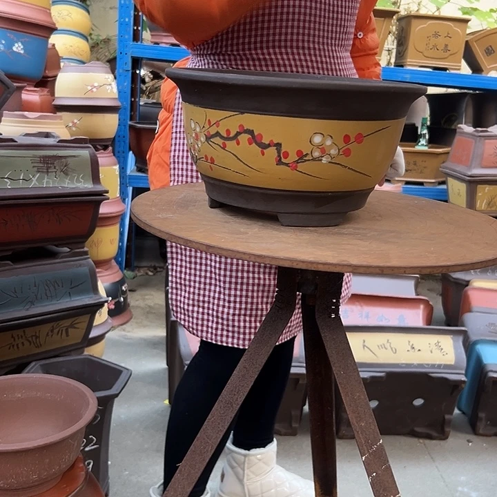 黄色鸟语花香大一对花盆