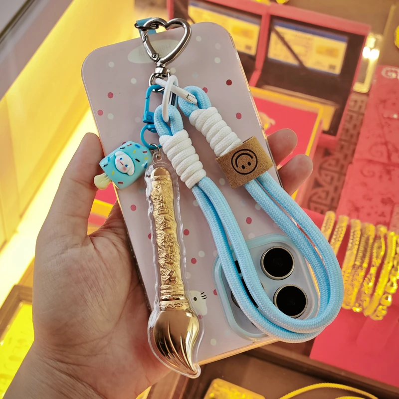 含金工艺品新款水贝金榜题名 妙笔生花 毛笔挂件手机包挂学生送礼