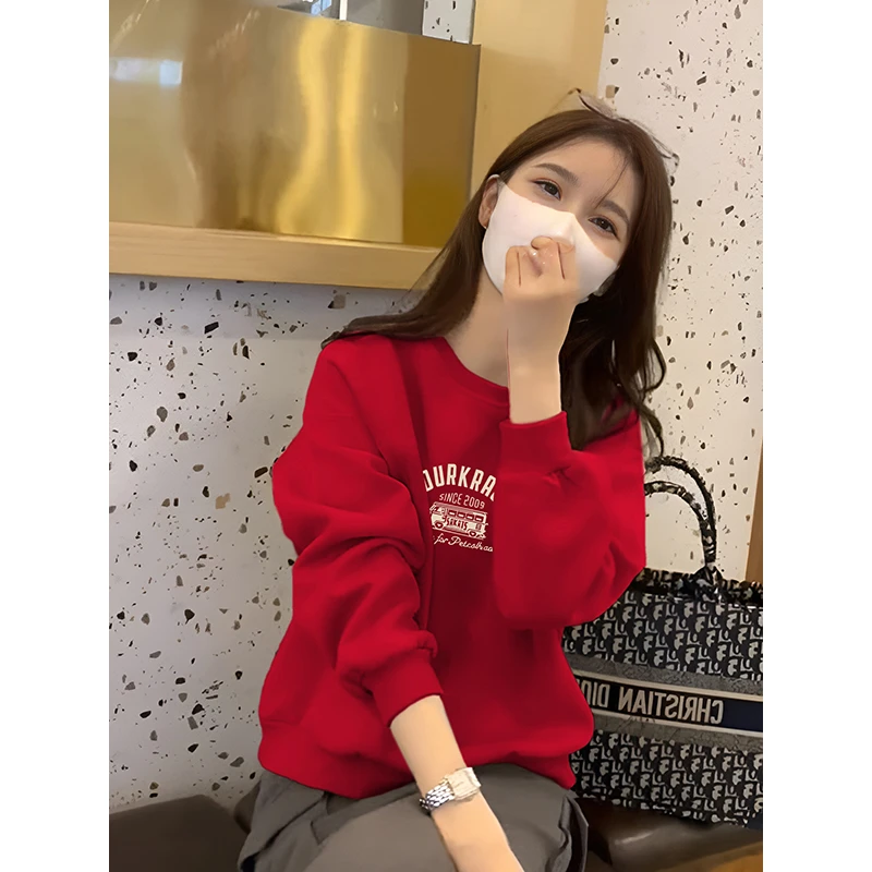 加绒小个子卫衣女春秋季新爆款宽松显瘦韩版减龄洋气百搭长袖上衣