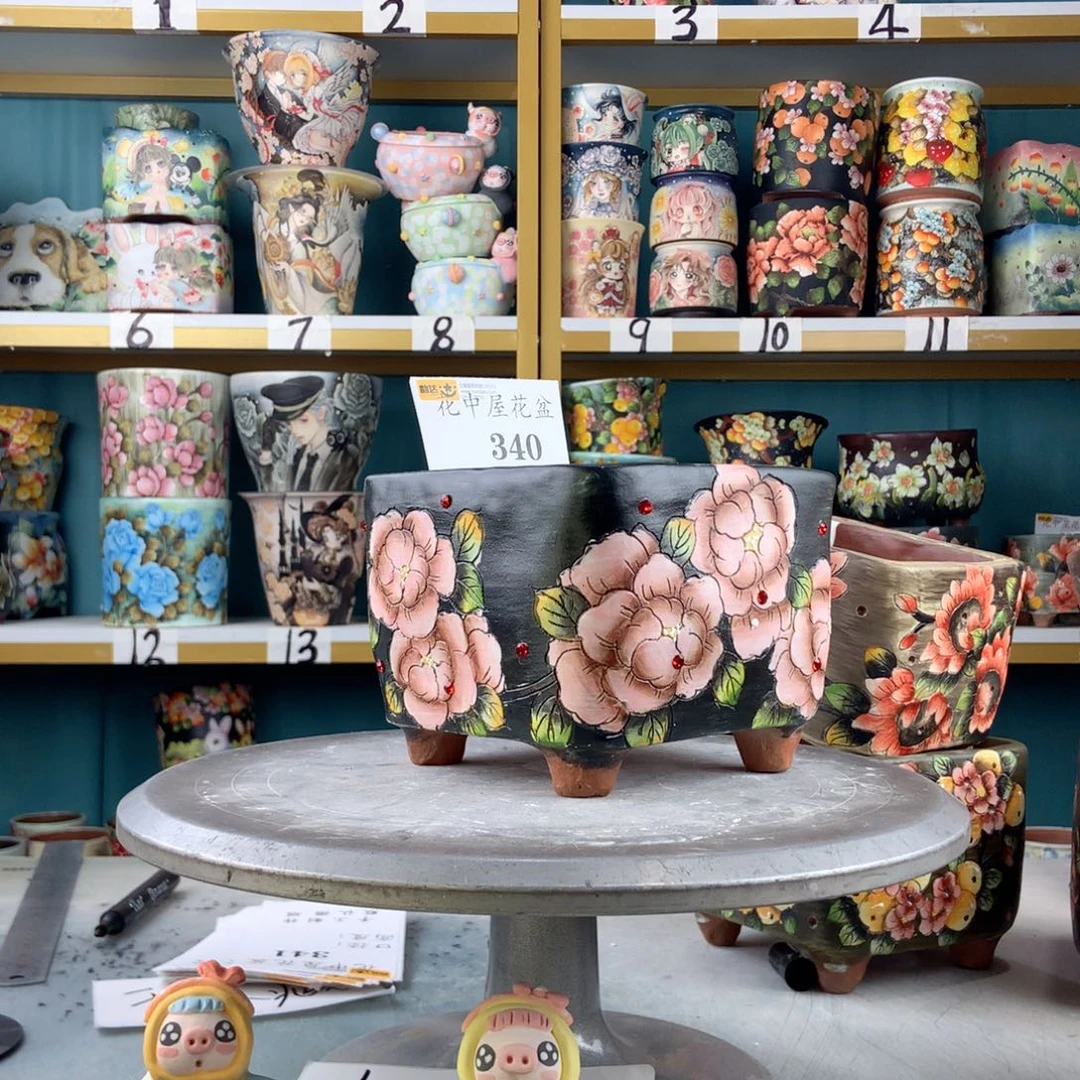 橙***琦陶景德镇手工花盆340