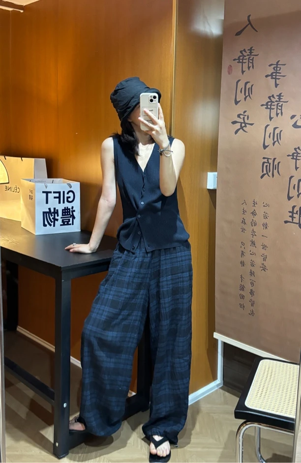 QINY CX-格子裤 婴儿棉肌理感轻薄裸感格子裤1