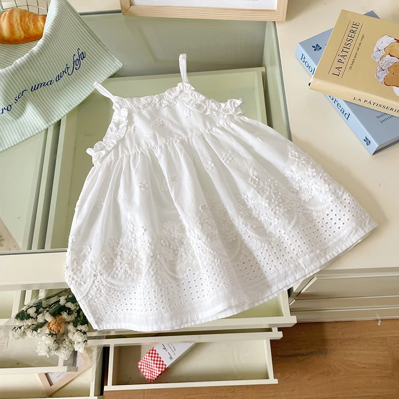 【现货】XQ251395女童吊带裙2025夏季洋气女小童棉布裙儿童连衣裙