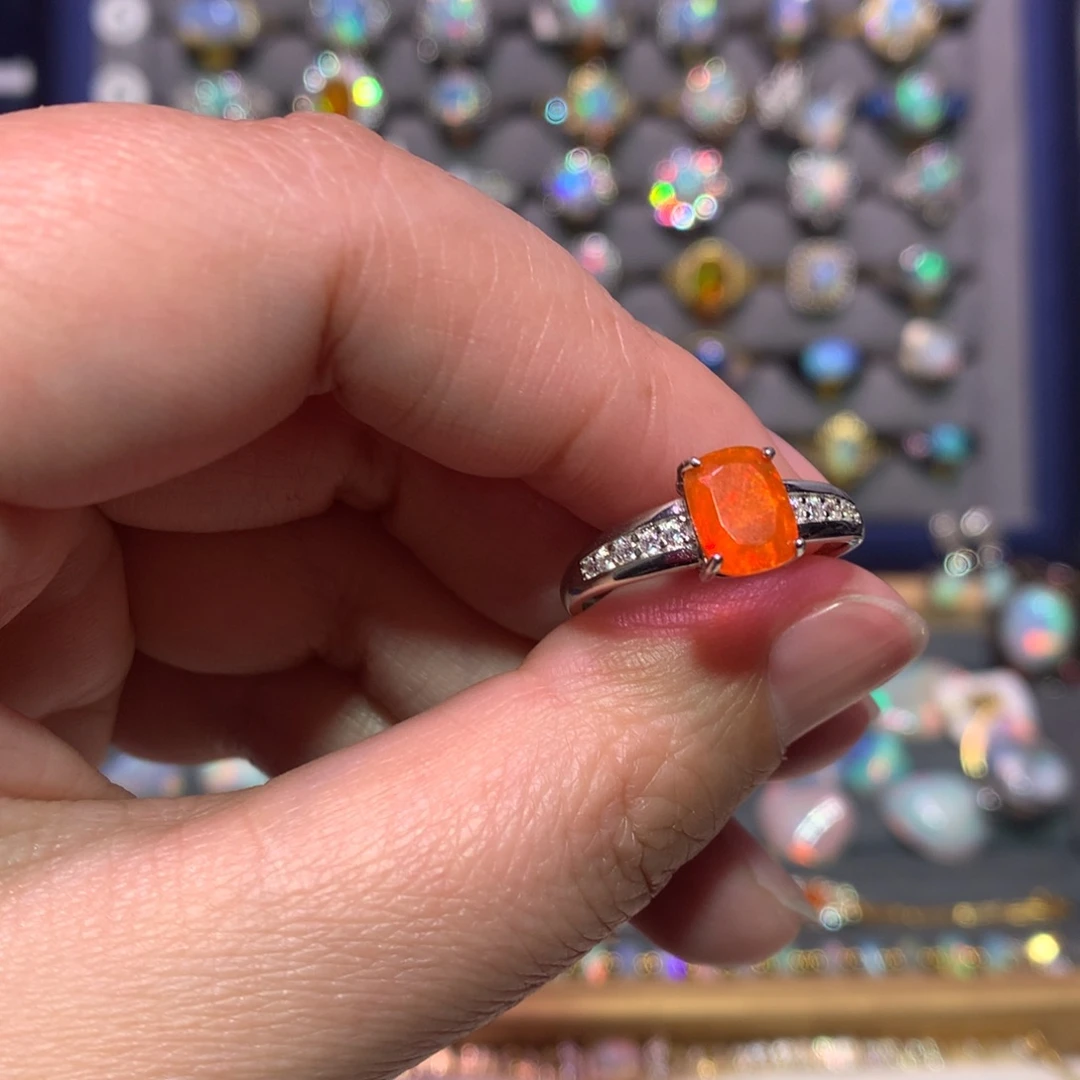 银S925镶嵌欧泊戒指款式