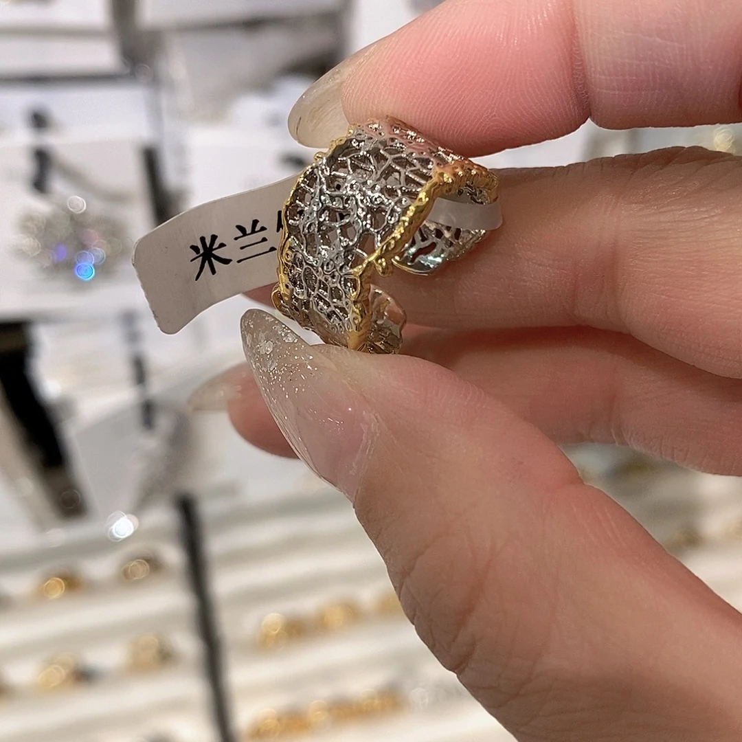 铜合金925银液态戒指