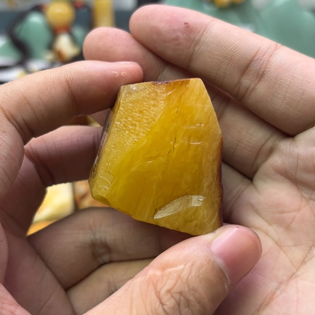 予***鱼定制琥珀未镶嵌蜜蜡原石不退不换