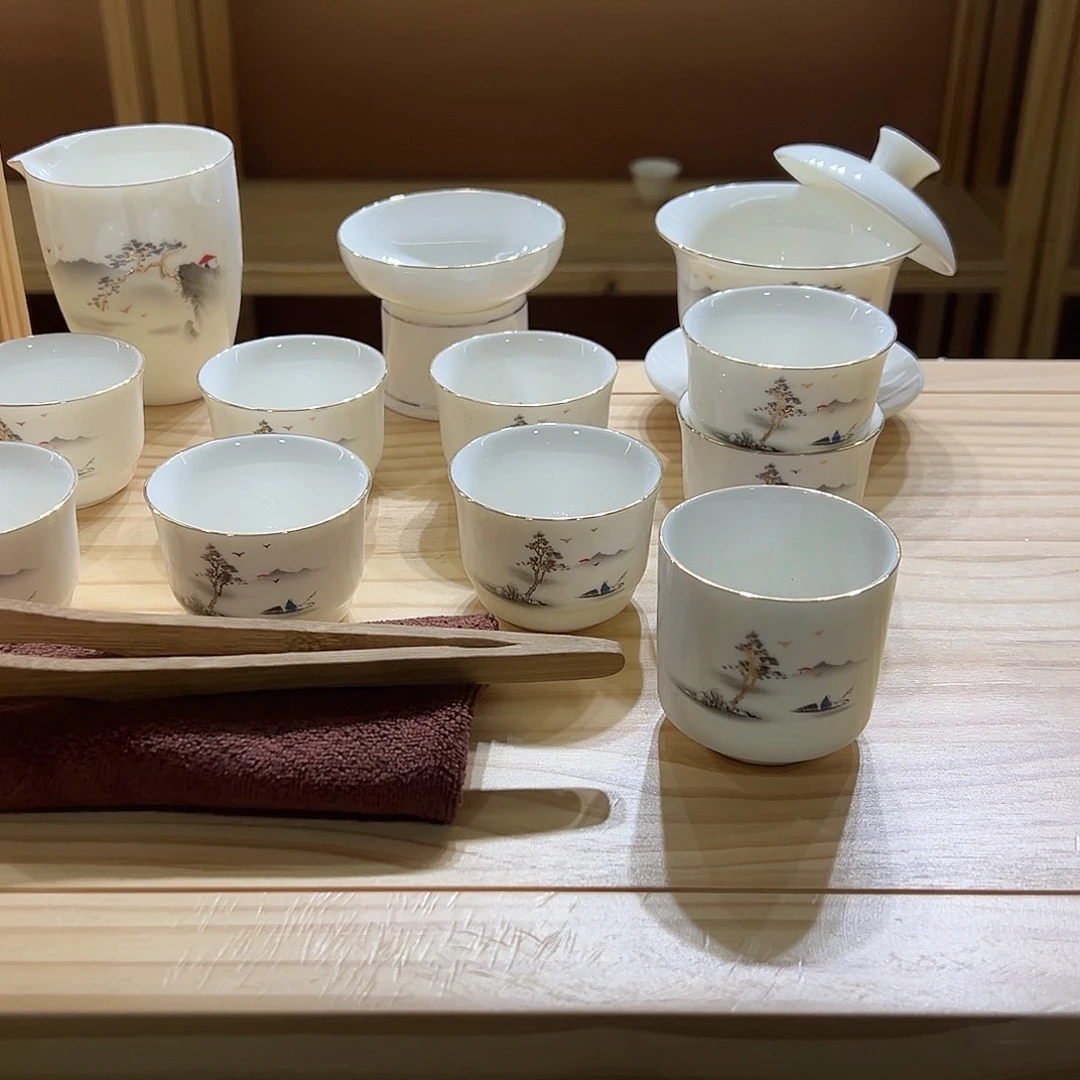 复购坊羊脂玉瓷茶具套组