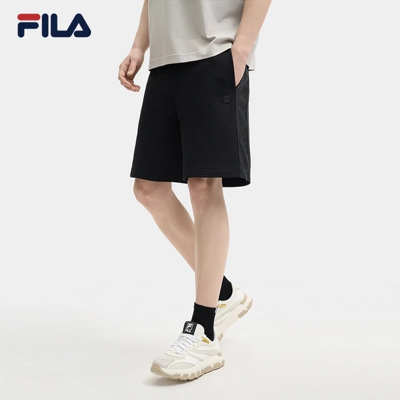 Fila/斐乐男子针织裤舒适时尚百搭夏季简约休闲短裤F11M525602F