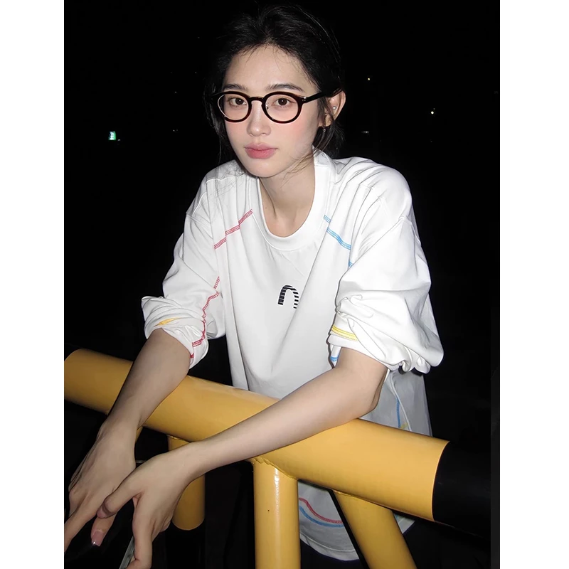 羽毛网球服运动速干衣女夏季薄款长袖t恤防晒罩衫美式户外骑行服